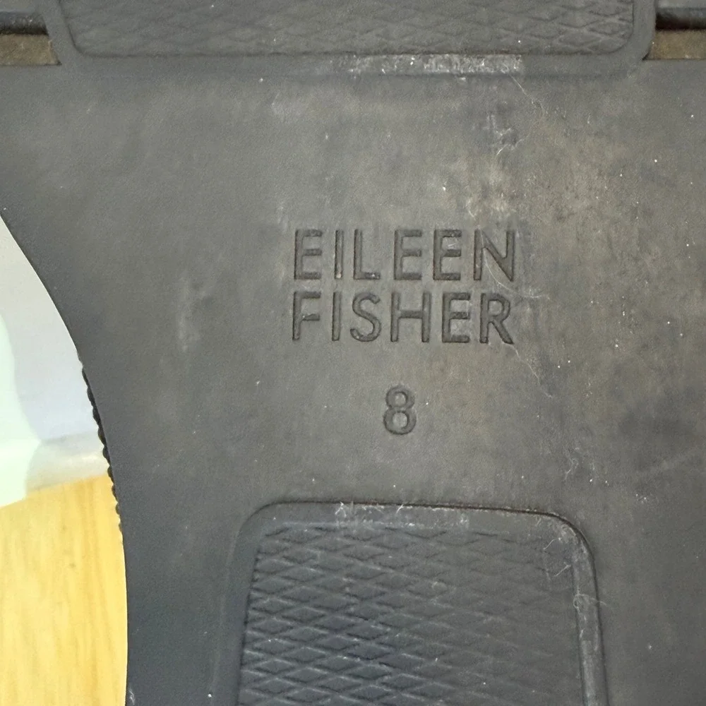 Eileen Fisher Wedge Pump Womens 8 Black Knit Platform Lug Sole Quiet Luxury Chic